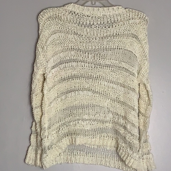 Staring at stars open hole weave pullover bone white top small - Picture 2 of 7